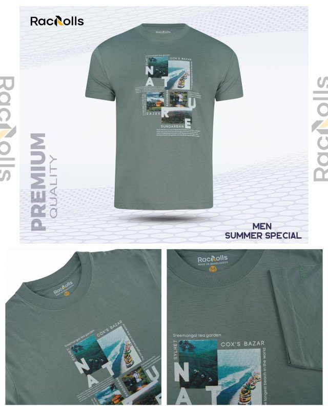 Sage Green Modern Print T-Shirt
